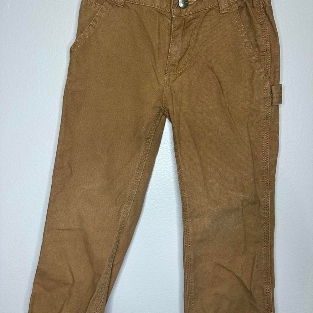 Carhartt Kids Tan Cargo Pants Brown Utility Carpenter Workwear Pants Size 4